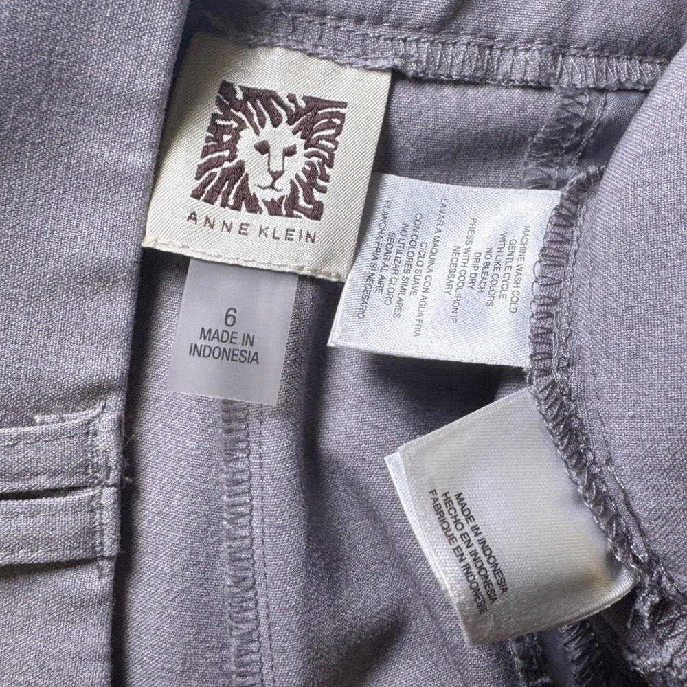 Anne Klein Gray Straight Leg Dress Pants Size 6 Professional Work Trousers - Picture 7 of 8